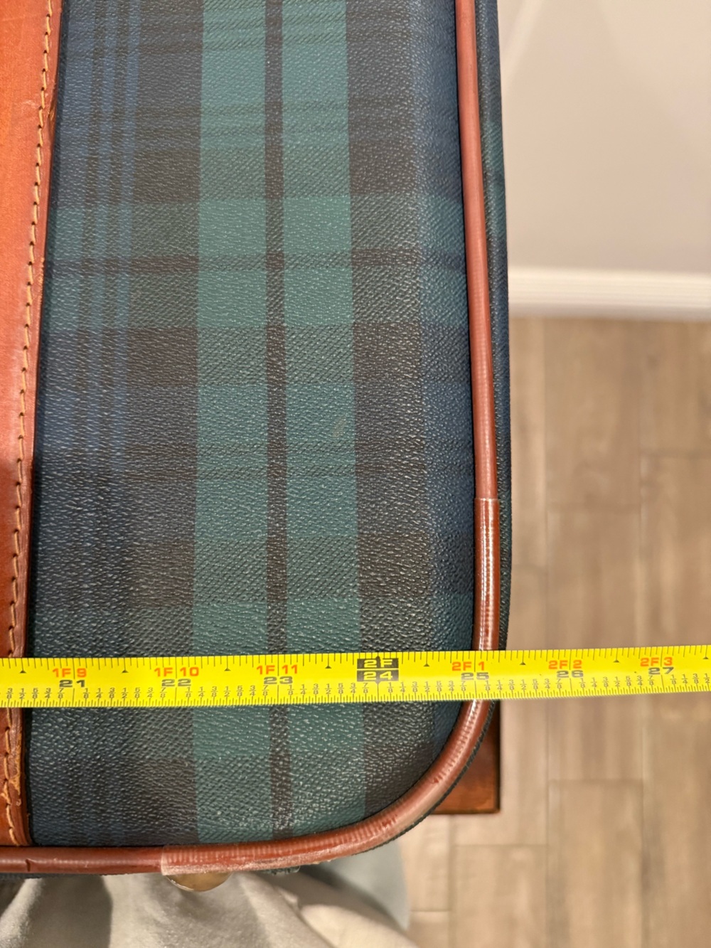 Vintage Polo Ralph Lauren Black Watch Plaid 25in Suitcase Made in Italy - Picture 14 of 16